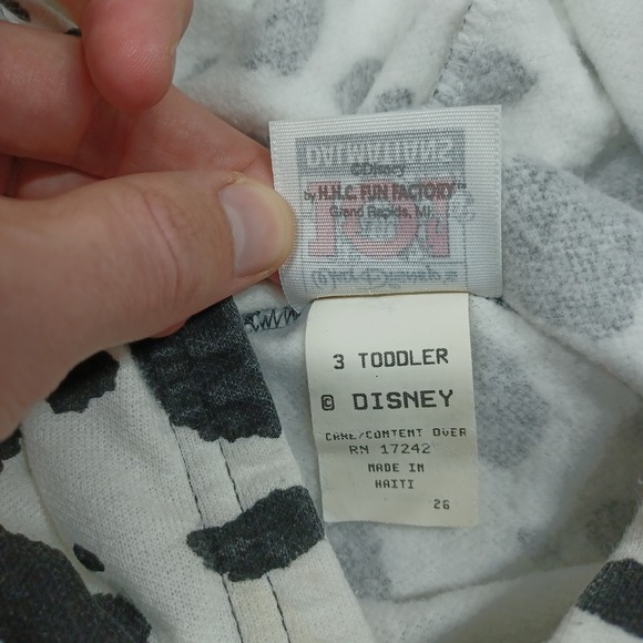 Vintage 101 Dalmatians Sweater Kids 3T Toddler Cartoon Hoodie Disney Y2K‎ - Picture 7 of 11